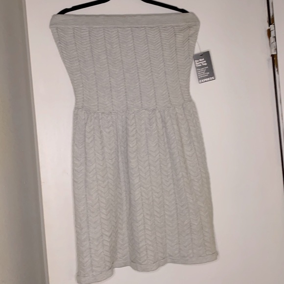 BNWT Express strapless gray sweater dress size M - Picture 1 of 7